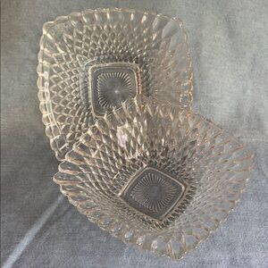 Elegant Clear Glass Square Bowls